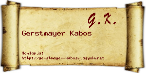 Gerstmayer Kabos névjegykártya